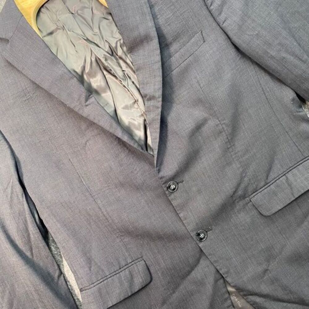 Calvin Klein Men's Gray Wool Blazer Sport Coat Suit Jacket‎ Business 44R